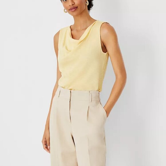 Ann Taylor Tops - Ann Taylor Cowl Neck Shell Yellow Size XL NWT